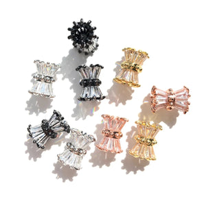 10pcs Rhinestone Paved Hourglass Spacers Jewelry DIY Accessories