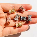 10pcs Rhinestone Paved Hourglass Spacers Jewelry DIY Accessories