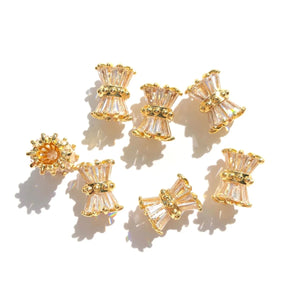 10pcs Rhinestone Paved Hourglass Spacers Jewelry DIY Accessories