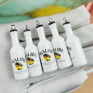 10pcs Coconut Tree Cocktail Pendant Resin Charms DIY Keychain Dangle
