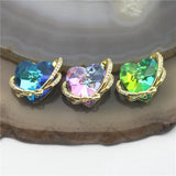 10pcs Clear Glass Heart Pendant, Micro Pave CZ Charm Jewelry