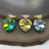 10pcs Colored Glass Owl Pendant, Fashion Jewelry Component, Cubic Zircon Charm
