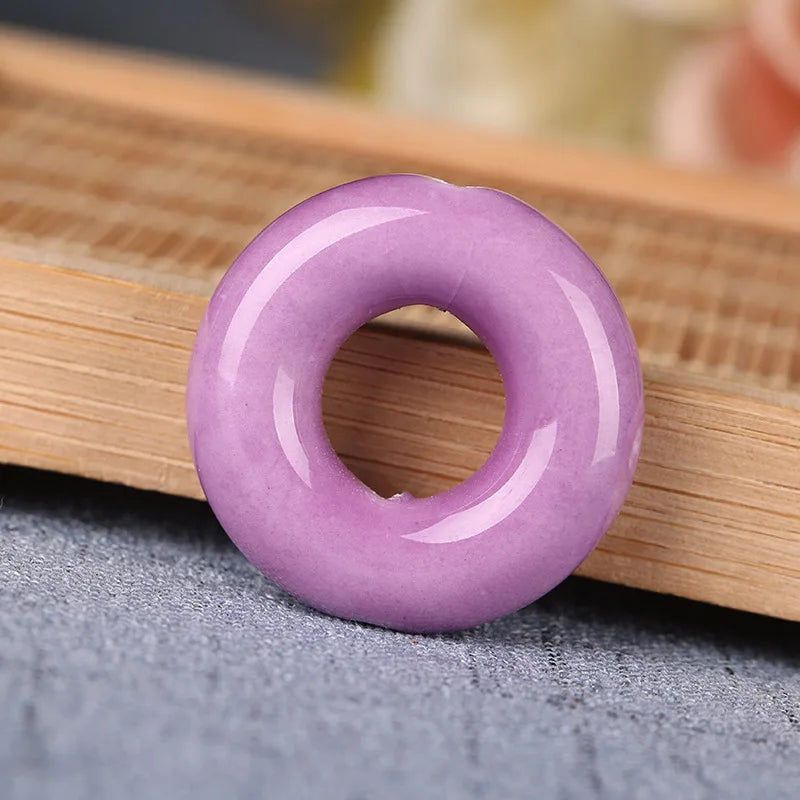 10pcs Colorful Ceramic Round Charm for Jewelry Making DIY