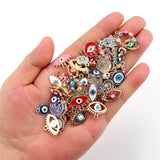 10pcs Hand Heart Eyes Beads Charms for DIY Jewelry Making