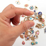 10pcs Hand Heart Eyes Beads Charms for DIY Jewelry Making