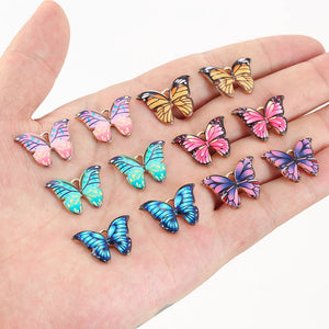 10pcs Colorful Enamel Butterfly Charms DIY Jewelry Supplies