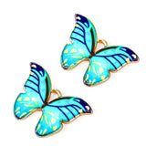 10pcs Colorful Enamel Butterfly Charms DIY Jewelry Supplies