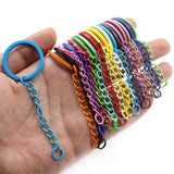 10pcs Colorful Metal Key Ring Key Chain Holder 90mm Long Split Keychain