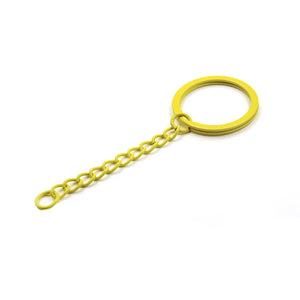 10pcs Colorful Metal Key Ring Key Chain Holder 90mm Long Split Keychain