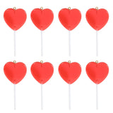 10pcs Colorful Resin Love Heart Lollipop Charms DIY Necklace Keychain