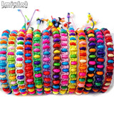 10pcs Colorful Wood Beads Friendship Bracelets Charm Bangle Beach Jewelry