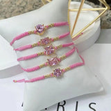 Colorful Glass Stone Charm Bracelet Multicolor Rope Chain Hot Fine Jewelry