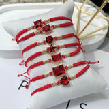 Colorful Glass Stone Charm Bracelet Multicolor Rope Chain Hot Fine Jewelry
