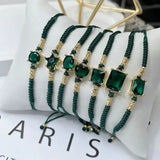 Colorful Glass Stone Charm Bracelet Multicolor Rope Chain Hot Fine Jewelry