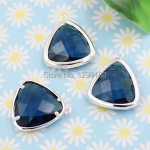 10pcs Zircon Stone Copper Pendants DIY Jewelry Making Bracelet Earring 15x17mm