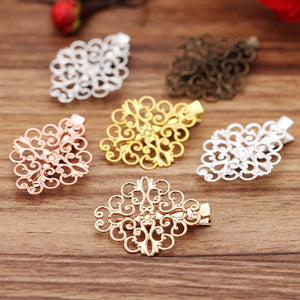 10pcs Copper Vintage Hairpins Hair Clips for DIY Hair Jewelry Making