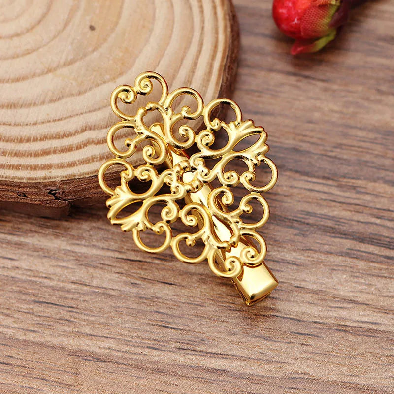 10pcs Copper Vintage Hairpins Hair Clips for DIY Hair Jewelry Making