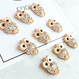 10pcs Crystal Owl Enamel Charms for DIY Earrings Bracelets