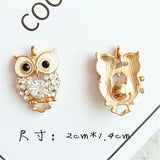 10pcs Crystal Owl Enamel Charms for DIY Earrings Bracelets
