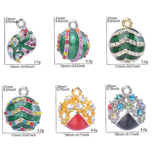10pcs Double Circle Rhinestone Charms for Earring Crafts