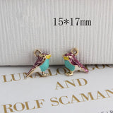 10pcs/lot 3D Sparrow Pendant Alloy Enamel Birds Charm DIY Jewelry YZ347