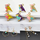 10pcs/lot 3D Sparrow Pendant Alloy Enamel Birds Charm DIY Jewelry YZ347
