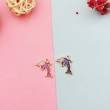 10pcs Gradient Baby Dolphin Whale Enamel Charms for DIY Jewelry Making