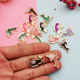 10pcs Gradient Baby Dolphin Whale Enamel Charms for DIY Jewelry Making