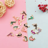 10pcs Gradient Baby Dolphin Whale Enamel Charms for DIY Jewelry Making