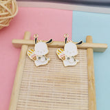 10pcs Dog Alloy Enamel Pendants Ice Cream Puppy Charms DIY Jewelry