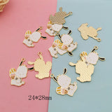 10pcs Dog Alloy Enamel Pendants Ice Cream Puppy Charms DIY Jewelry
