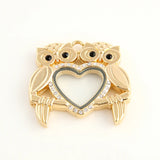 10pcs Owl Heart Glass Floating Memory Charms Locket Pendant Bulk