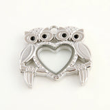 10pcs Owl Heart Glass Floating Memory Charms Locket Pendant Bulk