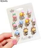 Resin Kids Ear Clip Cartoon Animal Flower Fruit No Piercing Earrings