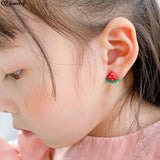Resin Kids Ear Clip Cartoon Animal Flower Fruit No Piercing Earrings