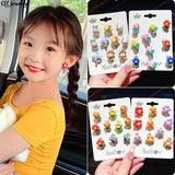 Resin Kids Ear Clip Cartoon Animal Flower Fruit No Piercing Earrings