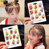 Resin Kids Ear Clip Cartoon Animal Flower Fruit No Piercing Earrings