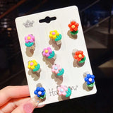 Resin Kids Ear Clip Cartoon Animal Flower Fruit No Piercing Earrings