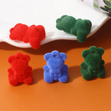 10pcs Flocking Bear Doll Pendant Key Chain DIY Jewelry Accessories