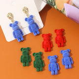 10pcs Flocking Bear Doll Pendant Key Chain DIY Jewelry Accessories