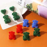 10pcs Flocking Bear Doll Pendant Key Chain DIY Jewelry Accessories