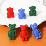 10pcs Flocking Bear Doll Pendant Key Chain DIY Jewelry Accessories