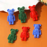 10pcs Flocking Bear Doll Pendant Key Chain DIY Jewelry Accessories