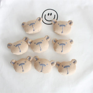 10pcs Coffee Bear Dolls Appliques For Clothes DIY Hair Accessories