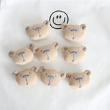 10pcs Coffee Bear Dolls Appliques For Clothes DIY Hair Accessories