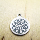 10pcs Dart Board Stainless Steel Charms - Customized - DIY Pendants