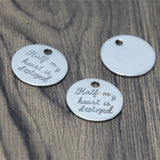 10pcs Deployment Half My Heart Is Deployed Charm Pendant 20mm