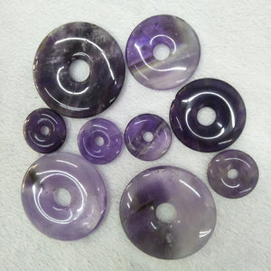 10pcs Natural Amethysts Stone Beads Ring Circle Beads 20mm 30mm 40mm
