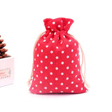 10pcs Dots Cotton Bags Wedding Party Favor Drawstring Gift Bag Candy Jewelry Pou