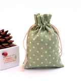 10pcs Dots Cotton Bags Wedding Party Favor Drawstring Gift Bag Candy Jewelry Pou